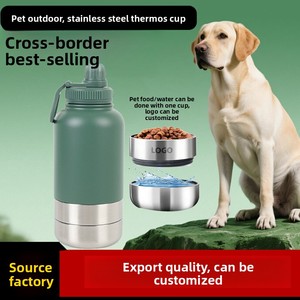 Özel logo 32 oz çift duvar paslanmaz çelik yalıtımlı 3 in 1 köpek <span class=keywords><strong>Pet</strong></span> seyahat su şişesi ile kase - Product Image 4