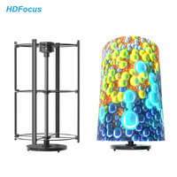 Proyector de Cilindro Holográfico 3D HDFocus de 75 cm, Panorámico de 360 Grados, 2000 Nits de Brillo, Pantalla con Ventilador, Bluetooth, WiFi y App