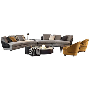 <span class=keywords><strong>Housse</strong></span> de <span class=keywords><strong>canapé</strong></span> ronde à <span class=keywords><strong>Angle</strong></span> de Section grise, Design moderne en tissu, pour salon, hall <span class=keywords><strong>d</strong></span>'entrée - Product Image 6
