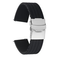 Bracelets de sport universels à dégagement rapide en acier inoxydable et silicone, fermoir pliable premium, 18 20 22 24 mm, orange rayé, étanches