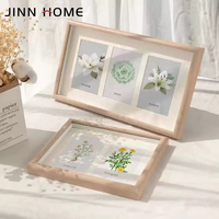 Cadre photo en bois artisanal Jinn Home avec passe-partout, décoration rectangulaire, impression UV, écologique
