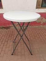 Table de cocktail pliante ronde de barre de haut de hauteur en plastique blanc de 32 pouces pour des événements de partie