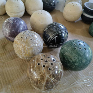 Quemador de Incienso Mubkhara de Mármol Travertino Verde, Blanco, Negro, Morado, Marrón y Beige - Product Image 1