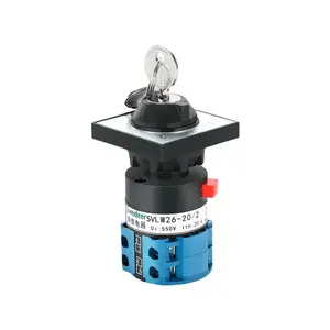 LW26-20 LW26-25 Electric 2/3 Position Rotary Cam Changeover Switch with Key Silver Contact 20A 25A 1/2/3/4/5poles Cam Switch