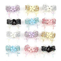 Nouvelles perles fantaisie en acrylique avec nœud papillon coloré et strass pour la fabrication de stylos, porte-clés, bijoux, bracelets et breloques DIY