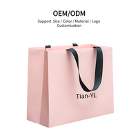 Tas Belanja Kertas Kraft Tebal Kapasitas Besar OEM dengan Tali Pegangan Katun Twill Lebar, Tas Kertas Kerajinan dengan Pegangan Hitam yang Diperkuat