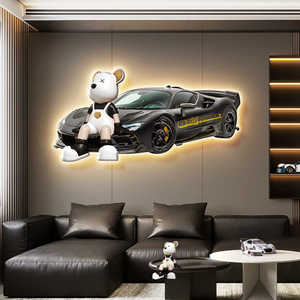 Tableaux décoratifs de chevet de la chambre principale moderne, peintures suspendues pour chambre d'enfant avec lumières et peintures décoratives pour voitures - Product Image 3