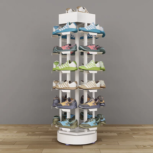 Rak Sepatu Putar Multi-level Berdiri Lantai, Stand <span class=keywords><strong>Display</strong></span> Ritel dari Besi dengan Lapisan Powder Coating, Mudah Dirakit - Product Image 3