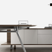 Bureau de direction en forme de L, luxueux, durable, écologique, pour PDG, directeur, manager, bureau à domicile minimaliste, montage facile, bois MFC