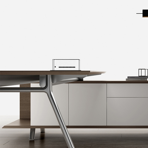 Bureau de direction en forme de L, luxueux, durable, écologique, pour PDG, <span class=keywords><strong>directeur</strong></span>, manager, bureau à domicile minimaliste, montage facile, bois MFC - Product Image 4