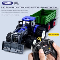No.6640 Vente Chaude RC Tracteur Agricole 1:24 2.4G 6CH Mini Télécommande avec Lumière et Chargeur pour Enfants