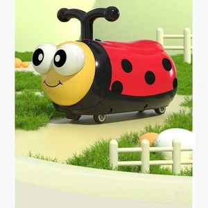 Ladybug Ride On Car For 1-3 Years Old Kids Plastic Four Wheel Balance Toy Vehicle With Handlebars And Wheels - Product Image 1
