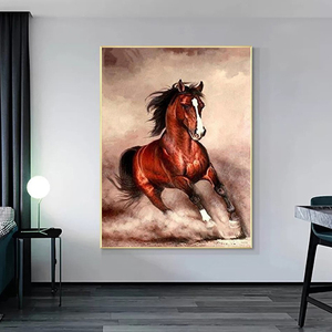 전체 드릴 다이아몬드 페인팅 크로스 스티치 홈 장식 다이아몬드 자수 질주하는 말 그림 DIY 수공예품 - Product Image 2