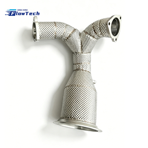 ท่อดาวน์ไปป์สำหรับรถแข่ง Audi S5 B9 F5 3.0T V6 EA839 เชื่อมแบบ TIG ทำจากสแตนเลส 304  ระบบท่อไอเสียแบบไหลสูง พร้อมแผ่นกันความร้อน - Product Image 2