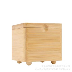 Caja de sal de madera para cocina, dispensador de especias con tapa abatible, caja de almacenamiento de sal comestible de madera maciza con tapa - Product Image 4