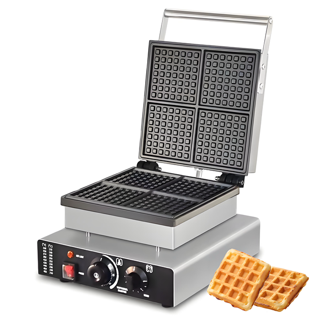 New Factory Custom Commercial Belgian Waffle Maker Single-panel 4-Sheet 220V Portable High Productivity Machine for Restaurants