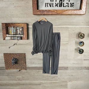 Conjunto de Pijamas para Hombre de Talla Grande, Modal 190G, Transpirable, Casual, para Todas las Temporadas, Pantalones Largos, Ropa de Dormir, Ropa para el Hogar - Product Image 3