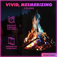 Poudre Magique pour Feu de Camp Léger, Flamme Cosmique, 25g/30g, Plus de 10 Minutes de Combustion, pour Camping, Randonnée et Escalade en Extérieur
