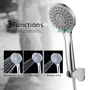 Leelongs Badkamer Decor Stijlvolle Drie Functionele Verfrissende Douche Handheld Plastic Verchroomde Luchtinlaat Douchekop