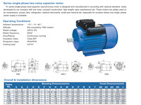 Série YL monophasé 1400 tr/min 1500 tr/min 1.1kw 1.5kw 2.2kw 3kw 4kw moteurs électriques à courant alternatif à double condensateur Strat