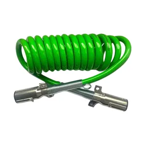 Autone BS401, piezas de camión de 7 vías, montaje de Cable de remolque en espiral ABS para luces de freno eléctricas con chaqueta verde