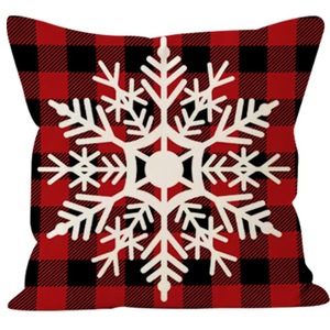 Накидка на подушку с рождественскими украшениями, черная клетчатая вышитая наволочка, зимняя Праздничная наволочка из ткани - Product Image 5
