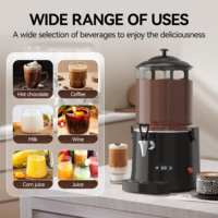Nouvelle machine à chocolat chaud commerciale 10L/2,6Gal, distributeur de boissons chaudes, couvercle hermétique, contrôle intelligent de la température 86-194F, cacao