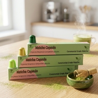 Capsules de thé matcha personnalisées avec logo de marque privée, compatibles avec les machines à café, capsules en aluminium, boisson instantanée, capsules de poudre de matcha