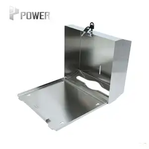 Ss Wall Mounted Jumbo Toilet Paper Commercial 304stainless Steel Receptacle And Manual Roll Paper Towel Dispenser With Lock Key