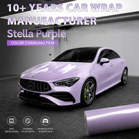 YAJIU Fabricante OEM ODM, Vinilo para Envoltura de Automóviles Stella Purple, Película de Vinilo para Envoltura de Automóviles PET PVC, Vinilo Morado para Envoltura de Automóviles