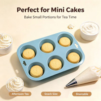 Moule à muffins en silicone à 6 cavités, antiadhésif, résistant à la chaleur, pour gâteaux, puddings, chocolats