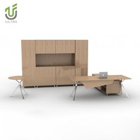 IULTRA Table de bureau exécutive moderne Simple en forme de L Gestionnaire Mobilier de bureau Durable Couleur blanche et grise