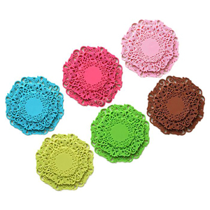 Dessous de verre en tissu tissé à fleurs au crochet bon marché au design personnalisé Dessous de verre absorbant en <span class=keywords><strong>feutre</strong></span> de lin Dessous de verre pour boisson et thé - Product Image 6