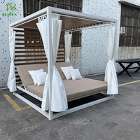 Chaise longue de jardin en aluminium imperméable avec auvent