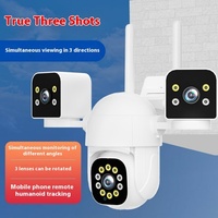 Caméra WiFi extérieure étanche IP66 IPC360 à trois objectifs, sans angle mort, avec liaison bilatérale, imagerie CMOS 2MP, MicroSD, vision nocturne