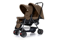 Poussette de luxe de voyage pour bébé Poussette double pliable pour bébés jumeaux