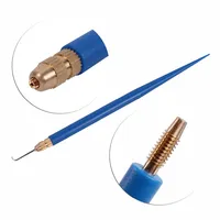 Ensemble de 4 aiguilles de ventilation en plastique et cuivre + 1 support bleu pour la fabrication et la réparation de perruques en dentelle