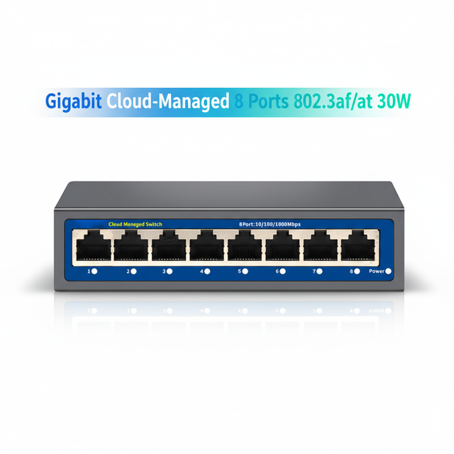Full Gigabit Lite Managed PoE QoS 8 Ports Ethernet Switch for CCTV Security Systems 100-240V AC CE