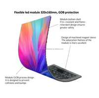King VisionLed 2560mm P2.5 Taşınabilir LED DJ Kabini Ekranı Esnek Modül Kavisli GOB Teknolojisi 1000 Nit Parlaklık
