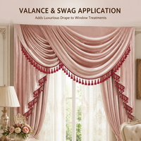 Frange de rideau de luxe avec pompon en cristal facetté et soyeux pour rideaux, canapés et décoration intérieure