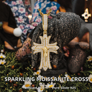 Joyería de Moda Hip Hop con Forma de Cruz, Brillante, con Piedras Preciosas de Moissanita VVS, Plata de Ley 925, Chapado en Rodio - Product Image 2
