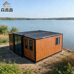 Maison conteneur préfabriquée de luxe, pliable et portable, de 40 pieds, avec <span class=keywords><strong>deux</strong></span> ou trois chambres, à double aile extensible, pour hôtel - Product Image 1