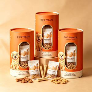 Tube en papier kraft personnalisé style minimaliste avec poignée pour thé et grains de café, estampage à chaud, écologique, recyclable, biodégradable - Product Image 1