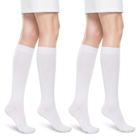 Chaussettes de compression HBM pour hommes et femmes, blanches, anti-embolie, tricotées avec une pression de qualité médicale 15-21 mmHg