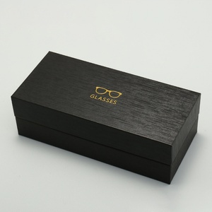 Custom Logo Luxury Black Sunglasses Bag Folding Leather Glasses Case & Box Packaging OPP Cloth Bag Eyeglass Case Set - Product Image 3