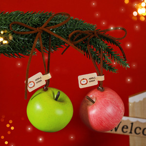 Adornos Navideños Modelo FZSG de China, Adornos de Manzana con la Leyenda 'Paz y Alegría', Colgantes de Árbol de Frutas de Simulación, Pequeños Regalos - Product Image 3