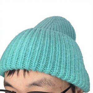 Unisex Acrylic Beanie Hat Solid Color Knitted <b>Winter</b> <b>Cap</b> Casual Style for Adults 56-58CM - Product Image 5