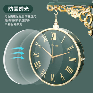 Luxury Lucky Deer Double-Sided Quartz Wall <b>Clock</b> Round White <b>Battery</b> Powered Christmas Decoration Home Office Use - Product Image 4