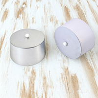 Boîte en métal recyclable JYB Factory pour bougie parfumée argentée, conteneur métallique lisse, protection écologique de la cire pour bougie artisanale
