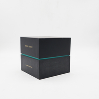 Boîte cadeau en carton de luxe avec logo personnalisé, couvercle et base, emballage de luxe texturé pour bijoux et produits électroniques